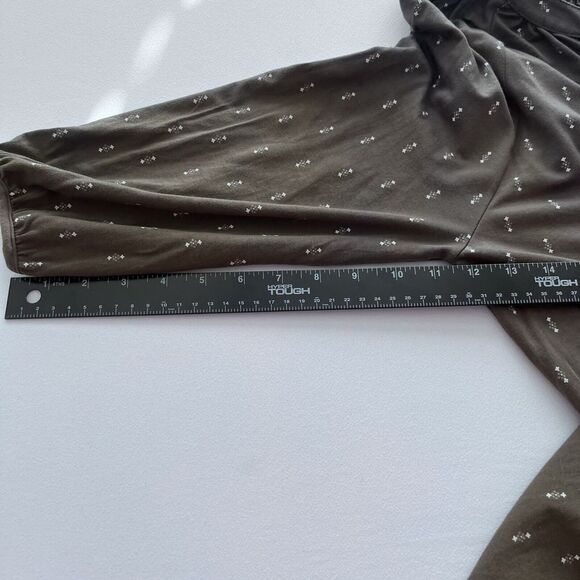 Garnet Hill Poet Knit‎ Midi Dress Medium Brown Olive Soft Knit Stretch Bohemian - Picture 16 of 16